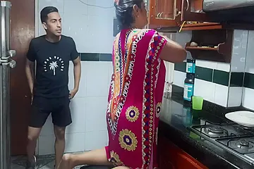 Trying My Stepmothers Delicious Pussy In The Kitchen. Full Video - free porn video
