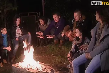 Two guys are fucking a slutty college girl at the same time, during a private party - free porn video