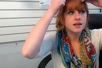 My redhead secretary sucking dick - free porn video