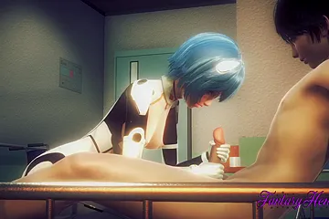 Evangelion Rei Jerk Off Shinji And Cum In Her Face With 3d Hentai And Hentai 3d - free porn video