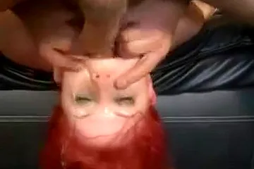 Amateur Slut With Bright Red Dyed Hair Getting Face Fucked - free porn video