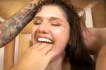 April Dawn - Big Boobed Brunette Beauty Getting Face Fucked - free porn video