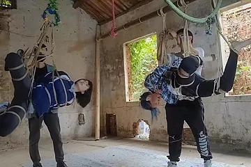 Two Girls Suspended In An Abandoned House - free porn video