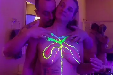 Body Painting In The Black Light - free porn video