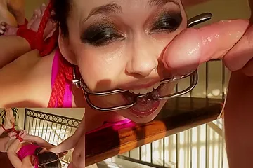 Missnicciquinn - Extreme Throat Fuck With Tied Girl On Dick - free porn video