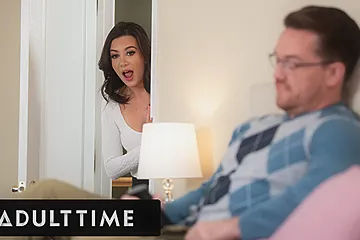 ADULT TIME - PAWG Natalie Brooks Spies On Stepdad Fucking Pocket Pussy Joins Him For Taboo Hookup - free porn video