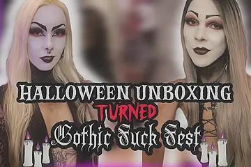 SARINAANDROBIN - Halloween Unboxing Turned Gothic Fuck Fest - free porn video