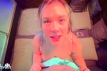 Risky Deepthroat In Spa Room - Anja Amelia - free porn video
