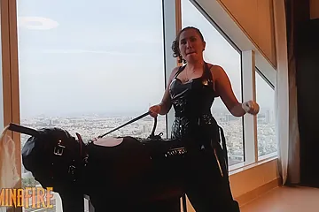Domnafire Fucks Slave With Strapon With Domina Fire - free porn video