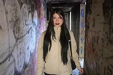 Big Ass Goth Girl Gets Fucked In An Abandoned Hotel - Public - free porn video