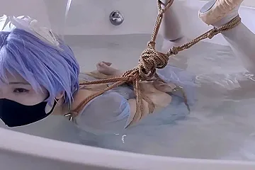 Chinese Girl In Pantyhose And Leotard Hogtied In The Bathtu - free porn video